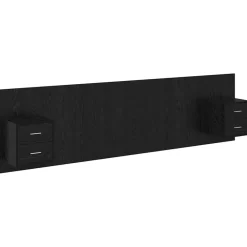 Lits & Accessoires-vidaXL Tête de lit avec armoire 3 pcs Chêne noir Bois d'ingénierie Ch&ecirc;ne noir