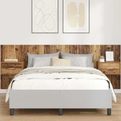 Lits & Accessoires-vidaXL Tête de lit avec armoire 3 pcs Bois d'ingénierie Bois ancien