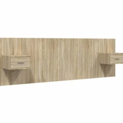 Lits & Accessoires-vidaXL Tête de lit avec armoires Chêne sonoma Bois d'ingénierie Chêne sonoma