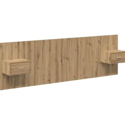 Lits & Accessoires-vidaXL Tête de lit avec armoire avec tiroir 3 pcs Chêne artisanal ch&ecirc;ne artisanal