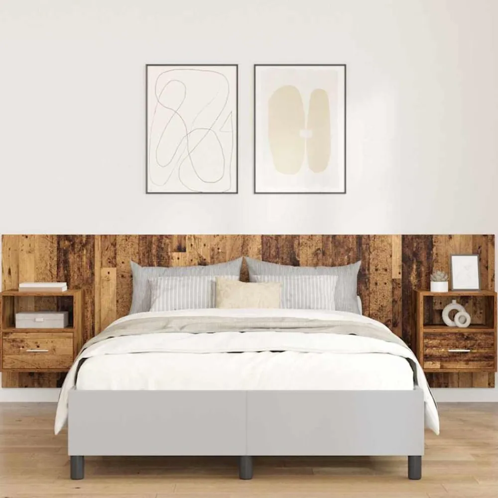 vidaXL Tête de lit avec armoire 3 pcs Bois d'ingénierie