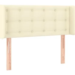 Lits & Accessoires-vidaXL Tête de lit avec oreilles Crème 83x16x78/88 cm Similicuir Cr&egrave;me