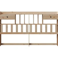 Lits & Accessoires-vidaXL Tête de lit avec rangement 180 cm bois massif de pin Naturel