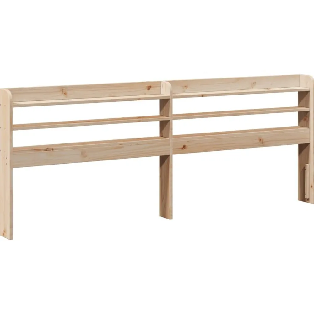 Lits & Accessoires-vidaXL Tête de lit avec étagères 200 cm bois massif de pin Naturel