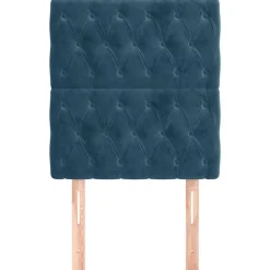 Lits & Accessoires-vidaXL Tête de lit 80x7x118/128 cm Velours Bleu foncé