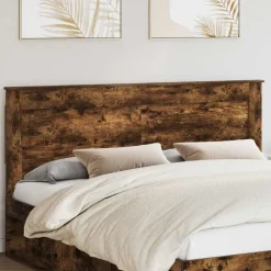Lits & Accessoires-vidaXL Tête de lit Chêne fumé 200 cm Bois d'ingénierie Ch&ecirc;ne fumé