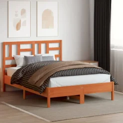 vidaXL Tête de lit cire marron 135 cm bois massif de pin