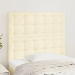 Lits & Accessoires-vidaXL Tête de lit Crème 80x5x118/128 cm Similicuir Cr&egrave;me