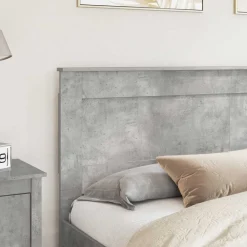 Lits & Accessoires-vidaXL Tête de lit 200 cm Bois d'ingénierie Gris béton