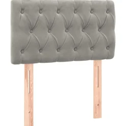 Lits & Accessoires-vidaXL Tête de lit 80x7x78/88 cm Velours Gris clair