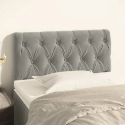 Lits & Accessoires-vidaXL Tête de lit 80x7x78/88 cm Velours Gris clair