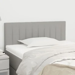 Lits & Accessoires-vidaXL Tête de lit 80x5x78/88 cm Tissu Gris clair