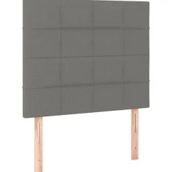 Lits & Accessoires-vidaXL Tête de lit 80x5x118/128 cm Tissu Gris foncé