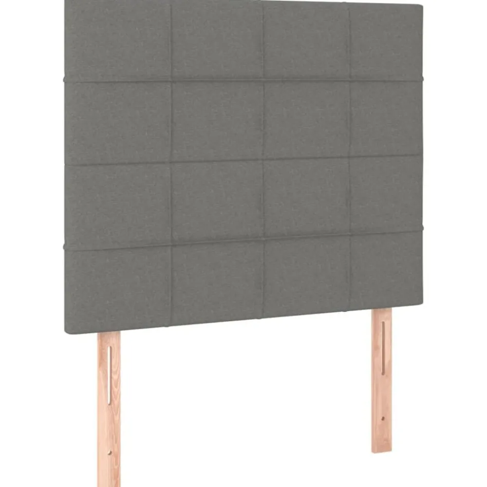 Lits & Accessoires-vidaXL Tête de lit 80x5x118/128 cm Tissu Gris foncé