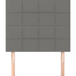 Lits & Accessoires-vidaXL Tête de lit 80x5x118/128 cm Tissu Gris foncé