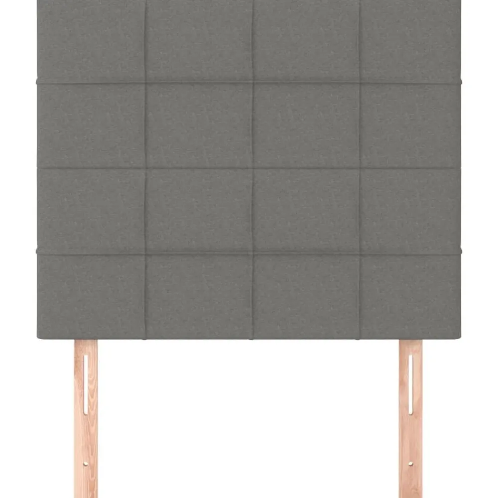 Lits & Accessoires-vidaXL Tête de lit 80x5x118/128 cm Tissu Gris foncé
