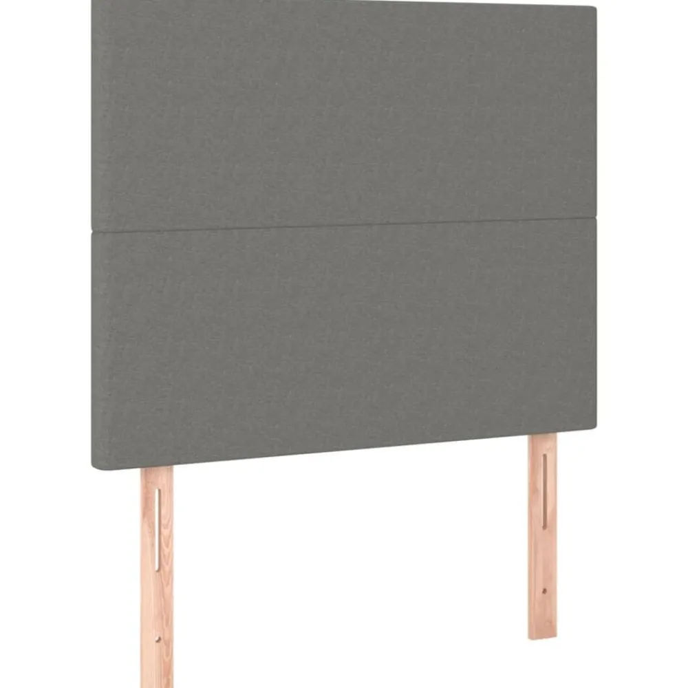 Lits & Accessoires-vidaXL Tête de lit 80x5x118/128 cm Tissu Gris foncé