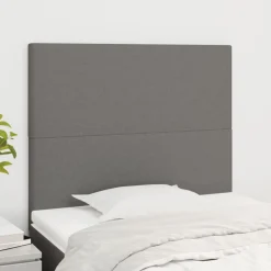 Lits & Accessoires-vidaXL Tête de lit 80x5x118/128 cm Tissu Gris foncé