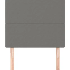 Lits & Accessoires-vidaXL Tête de lit 80x5x118/128 cm Tissu Gris foncé