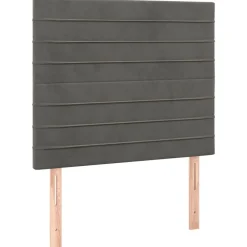 Lits & Accessoires-vidaXL Tête de lit 80x5x118/128 cm Velours Gris foncé