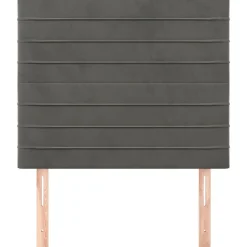 Lits & Accessoires-vidaXL Tête de lit 80x5x118/128 cm Velours Gris foncé