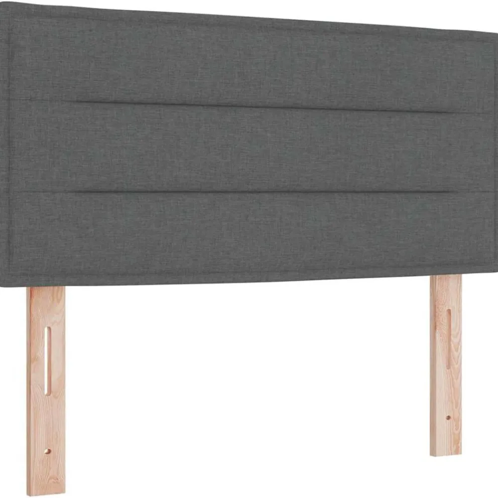 Lits & Accessoires-vidaXL Tête de lit 80 cm tissu Gris foncé