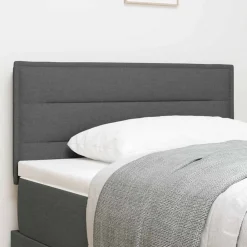 Lits & Accessoires-vidaXL Tête de lit 80 cm tissu Gris foncé