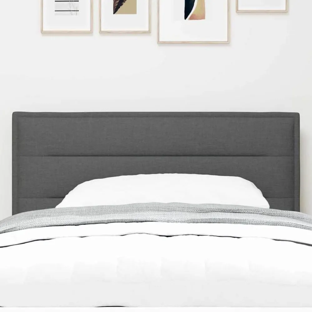 Lits & Accessoires-vidaXL Tête de lit 80 cm tissu Gris foncé