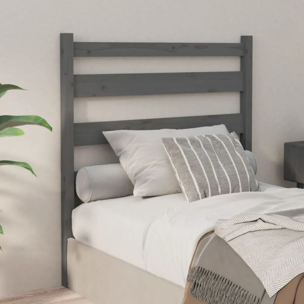 Lits & Accessoires-vidaXL Tête de lit 96x4x100 cm Bois massif de pin Gris
