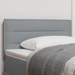 Lits & Accessoires-vidaXL Tête de lit LED avec bandes LED 80 cm tissu Gris clair
