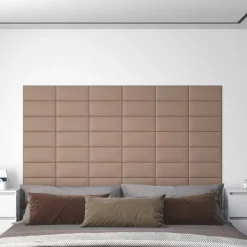 vidaXL Tête de lit murale 12 pcs 30 x 15 cm tissu