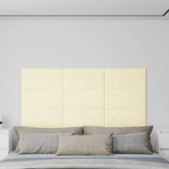 Matériaux De Construction-vidaXL Tête de lit murale 12 pcs Crème 60 x 30 cm Simili cuir Cr&egrave;me