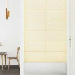Matériaux De Construction-vidaXL Tête de lit murale 12 pcs Crème 60 x 30 cm Simili cuir Cr&egrave;me