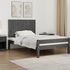 Lits & Accessoires-vidaXL Tête de lit murale 108x3x60 cm Bois massif de pin Gris