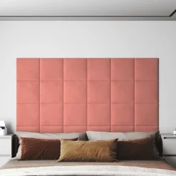 vidaXL Tête de lit murale 12 pcs 30 x 30 cm Velours