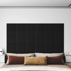 vidaXL Tête de lit murale 12 pcs 30 x 30 cm tissu