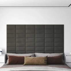 vidaXL Tête de lit murale 12 pcs 30 x 15 cm Velours