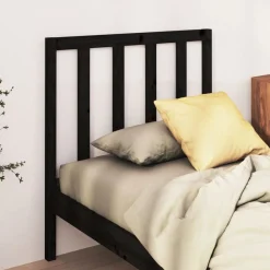 Lits & Accessoires-vidaXL Tête de lit 81x4x100 cm Bois massif de pin Noir