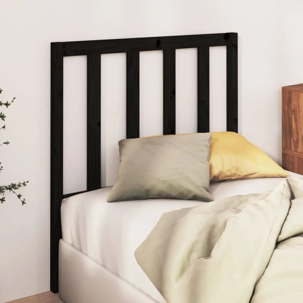 Lits & Accessoires-vidaXL Tête de lit 81x4x100 cm Bois massif de pin Noir