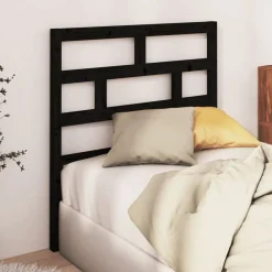 Lits & Accessoires-vidaXL Tête de lit 81x4x100 cm Bois massif de pin Noir