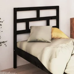 Lits & Accessoires-vidaXL Tête de lit 81x4x100 cm Bois massif de pin Noir