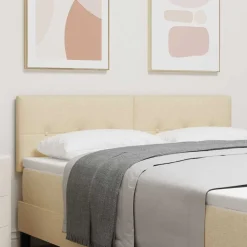 Lits & Accessoires-vidaXL Tête de lit réglable en hauteur Crème 144 cm tissu Cr&egrave;me