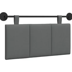 Lits & Accessoires-vidaXL Tête de lit suspendue Rayé 90 x 55 x 5 cm tissu Gris foncé