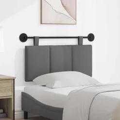 Lits & Accessoires-vidaXL Tête de lit suspendue Rayé 90 x 55 x 5 cm tissu Gris foncé