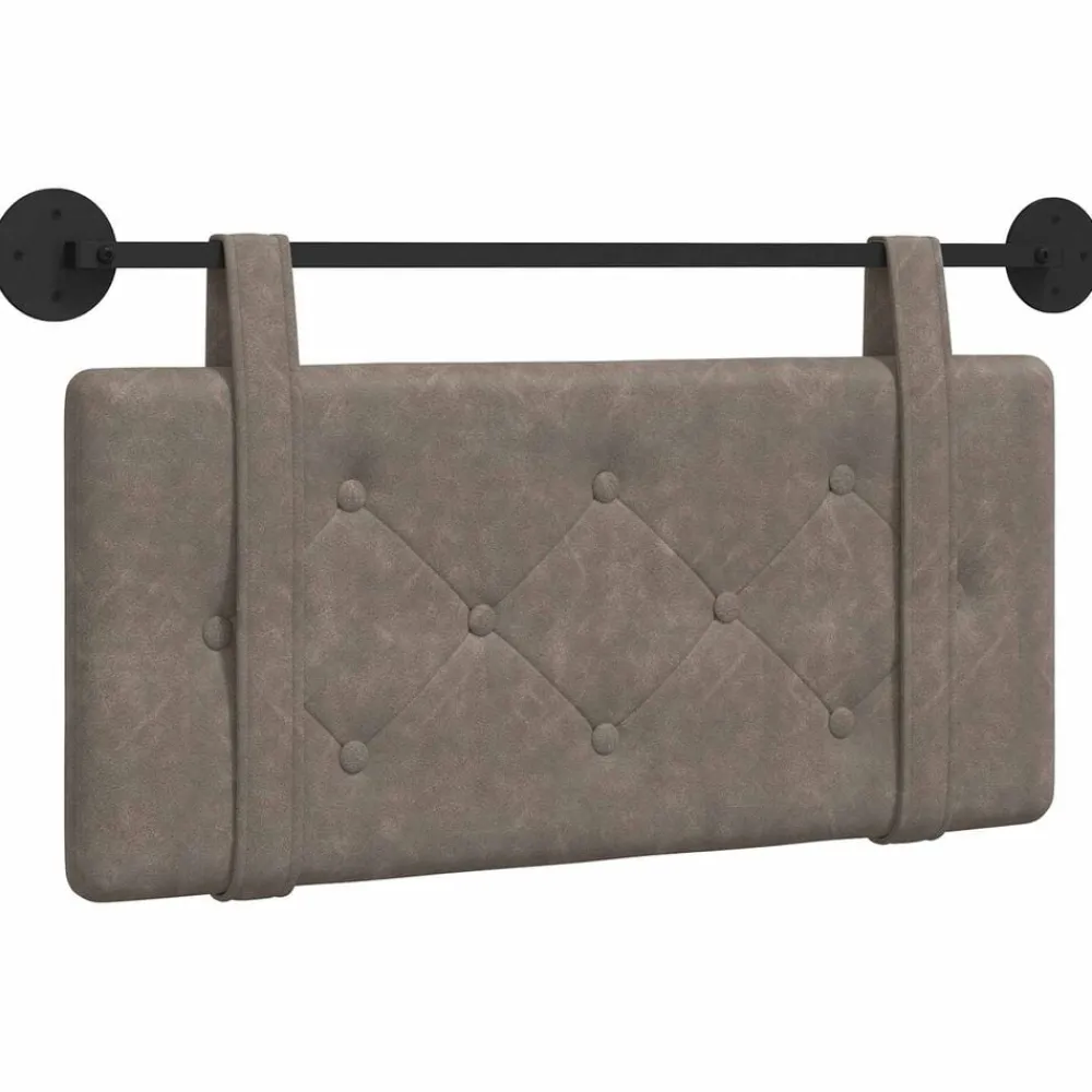 Lits & Accessoires-vidaXL Tête de lit suspendue Montage mural 80 cm PU antique Gris