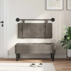 Lits & Accessoires-vidaXL Tête de lit suspendue Montage mural 80 cm PU antique Gris