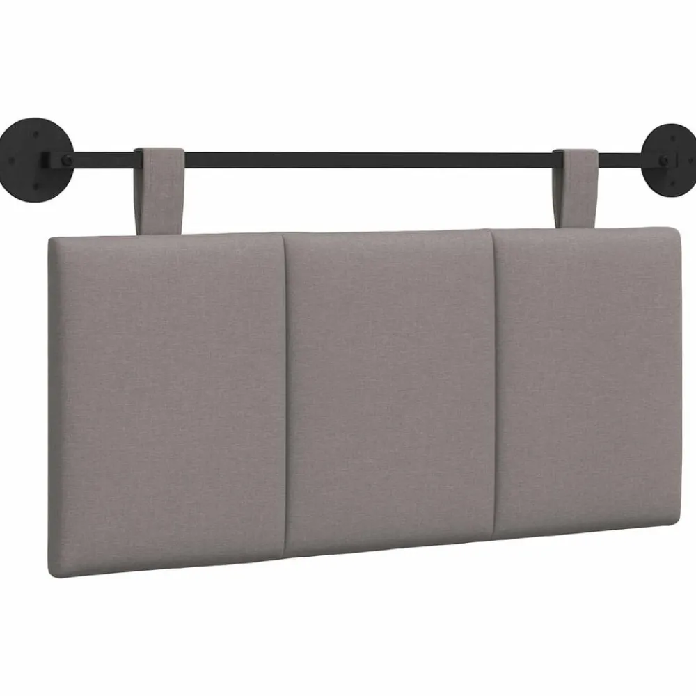 Lits & Accessoires-vidaXL Tête de lit suspendue Montage mural 90 x 55 x 5 cm tissu Taupe