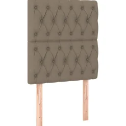 Lits & Accessoires-vidaXL Tête de lit 80x7x118/128 cm Tissu Taupe