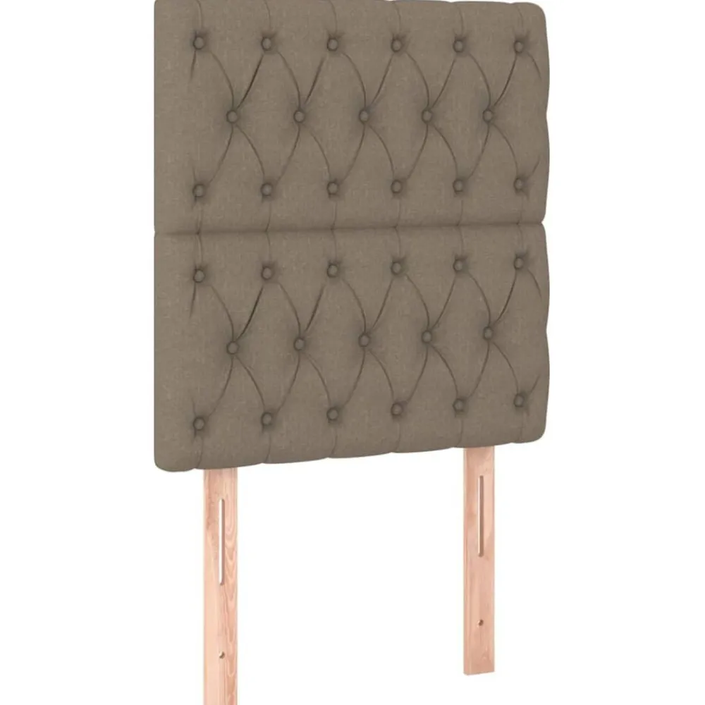 Lits & Accessoires-vidaXL Tête de lit 80x7x118/128 cm Tissu Taupe
