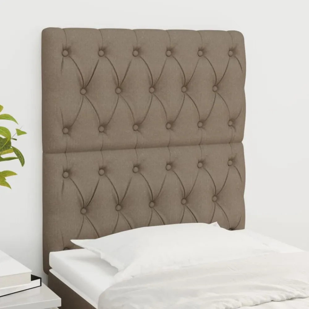 Lits & Accessoires-vidaXL Tête de lit 80x7x118/128 cm Tissu Taupe